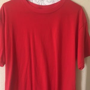 A red oversized T-shirt